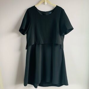 Madewell Dress Black 'Folio' Crepe Overlay Top Formal Professional Office Size 4